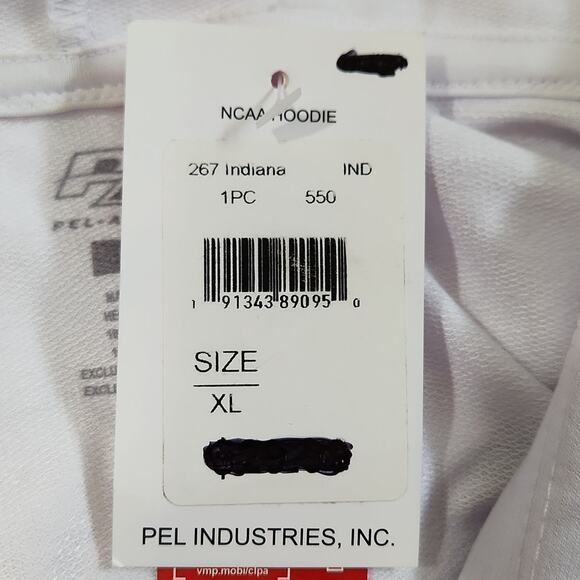 Indiana Hoosiers Mens Gray White Ambray Hoodie Size XL Logo College Performance - Picture 7 of 10